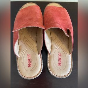 BORN Burnt Orange Open Toe Suede Sandals